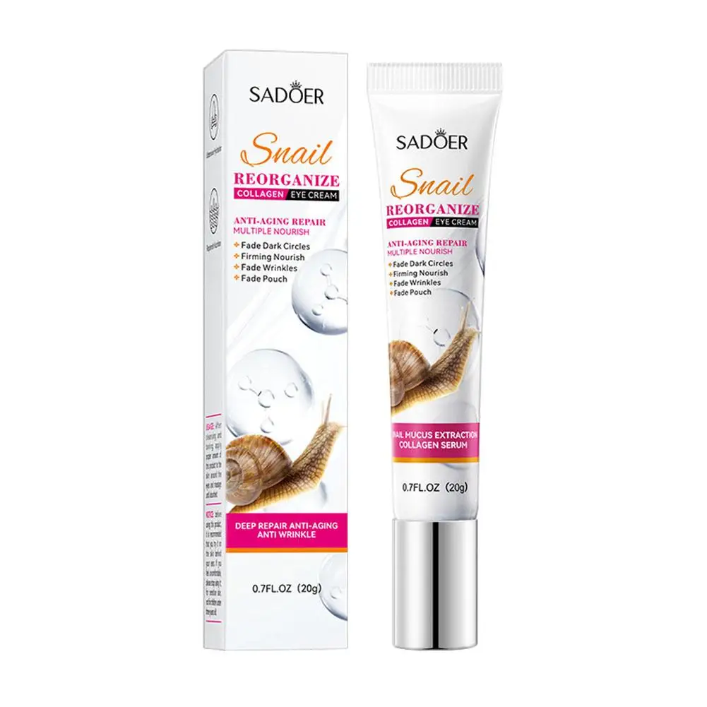 Caracol colágeno Eye Cream, Anti círculos escuros, Anti sacos, produtos de cuidados com a pele, rugas hidratantes, produtos de beleza, Anti sacos, 20g, Z1C5