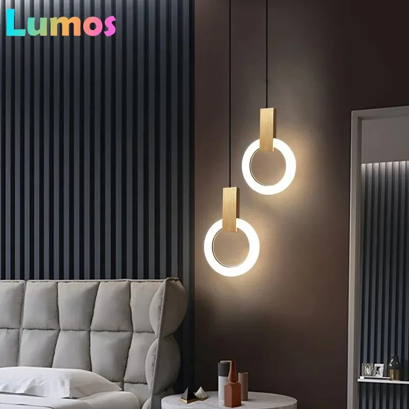 

Nordic bedside circular small chandelier, modern and minimalist restaurant chandelier, fashionable bar and study light
