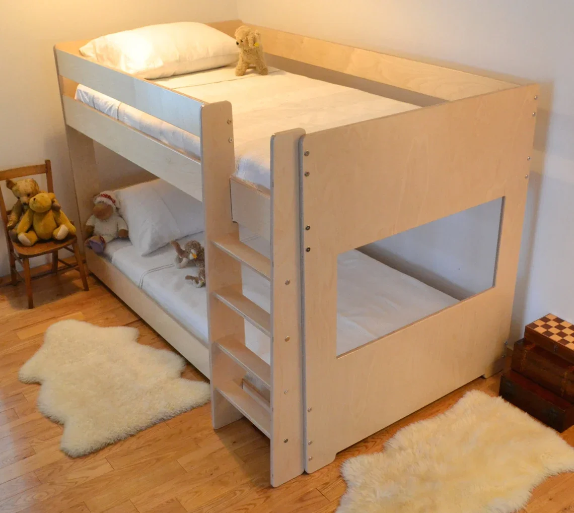 &cMontessori-inspired Twin Kids' Bed Frame Minimalist Plywood Loft Bed with Toddler Furniture for Children's Rooms