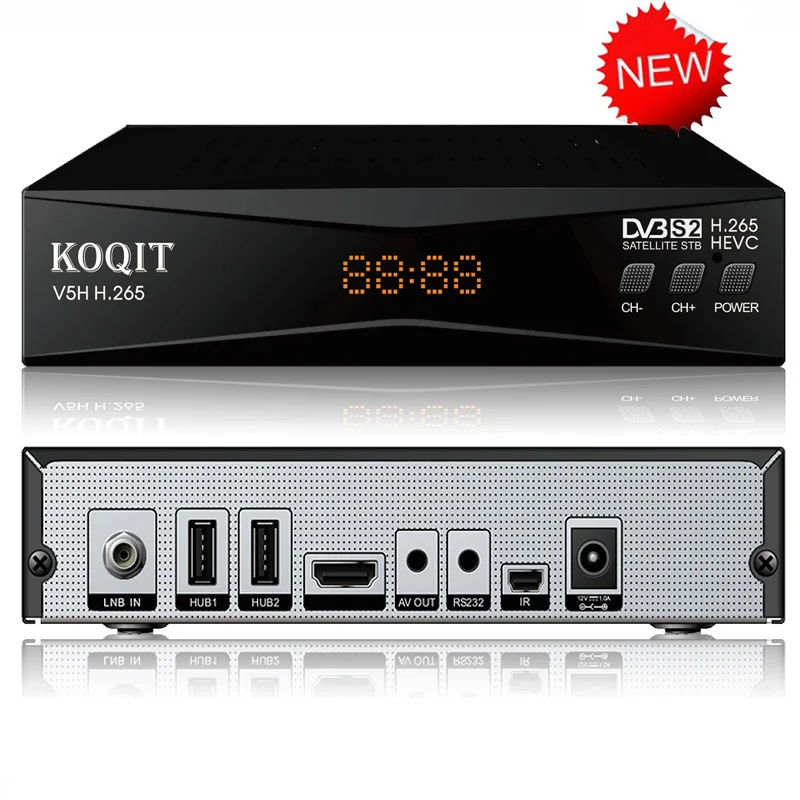 Koqit dvb s2 HEVC H265 DVB-S2 HD Satellite Receiver Satellite Tv Receiver T2-MI Stream Mirror Screen DVB2IP Stick Meecast TV Box