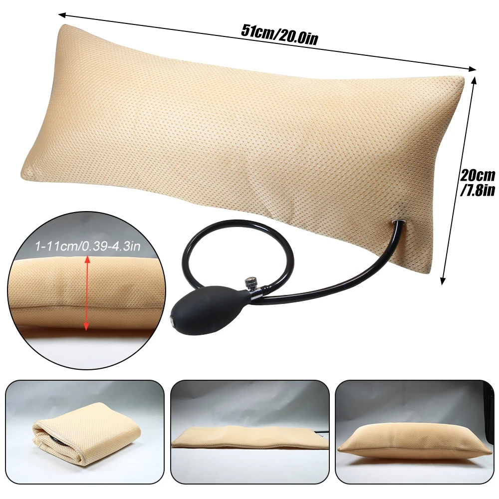 1 PCS Inflatable Lumbar Support Pillow Removable Relieve Pain Inflatable Lumbar Support Cushion for Patients with Low Back Pain