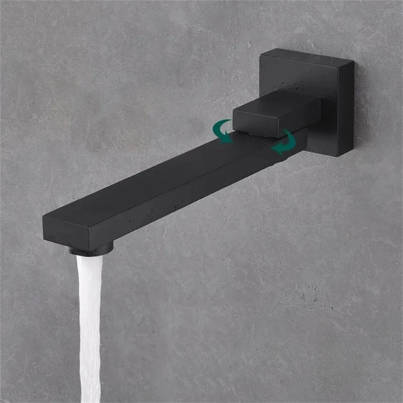 

Bathroom Black/Chrome/Gold Folding Nozzle Bathtub Stainless Steel Wall Mounted Bathtub Faucet Shower Stainless Steel