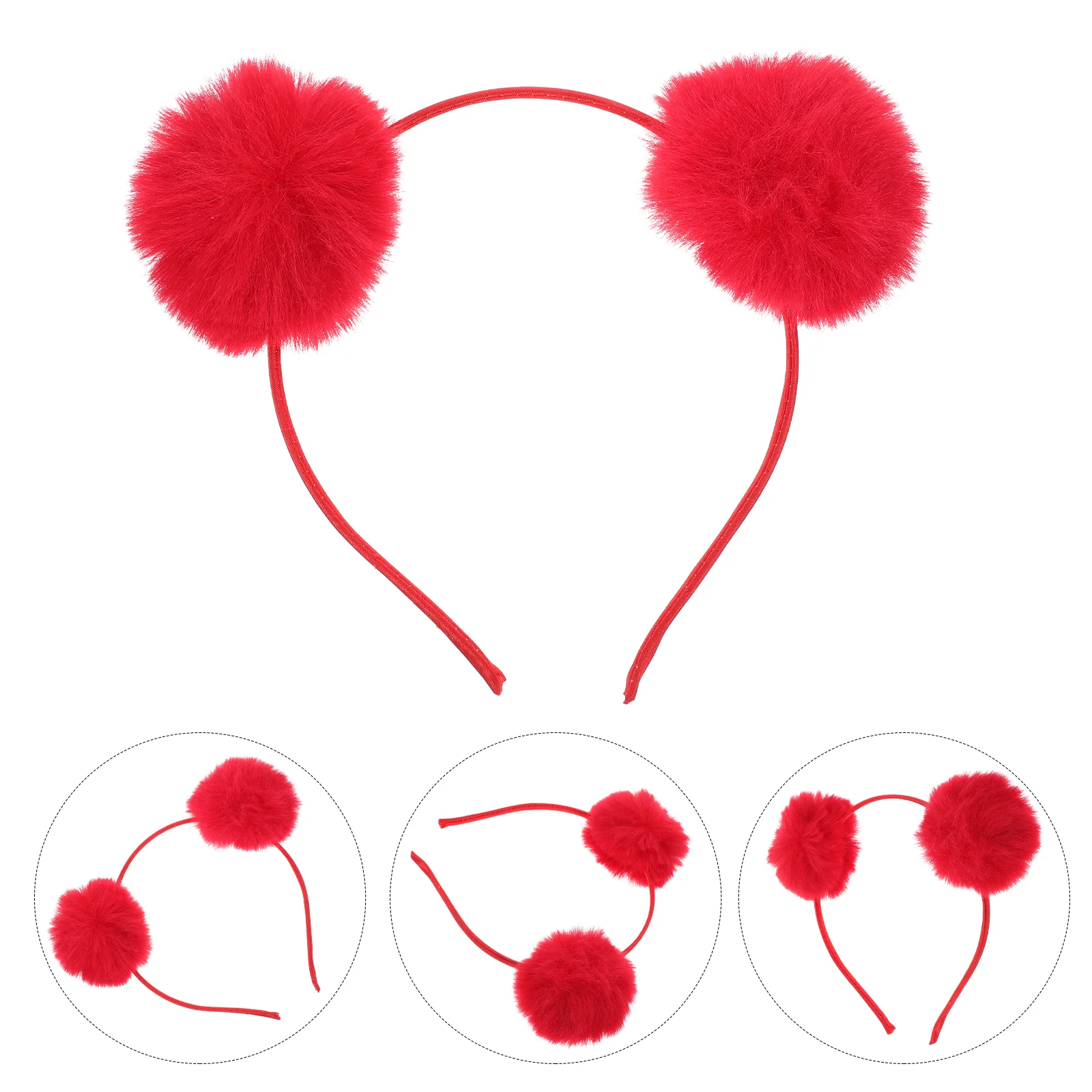 Fur Ball Headband Holiday Headbands Makeup Christmas Cosplay Party Birthday Plush Miss