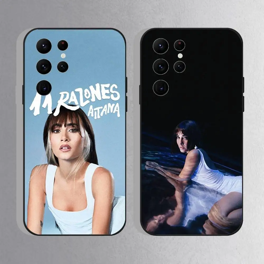 

Singer A-Aitana Alpha Phone Case For Samsung S25,S24 Ultra,S20,S30 plus,S22 Plus,S23,Ultra 5G Silicone Black Shell