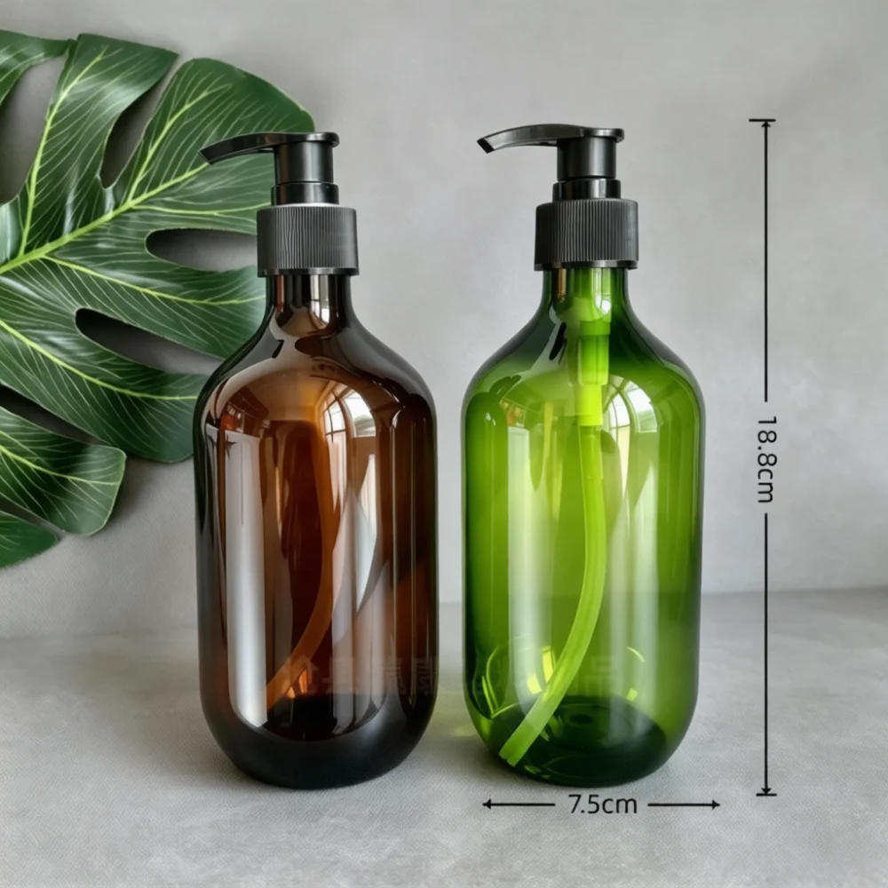 500ml Refillable Brown Mist Spray Bottle PET Pump Dispenser Essential Oil Toner Container For Cosmetic Care
