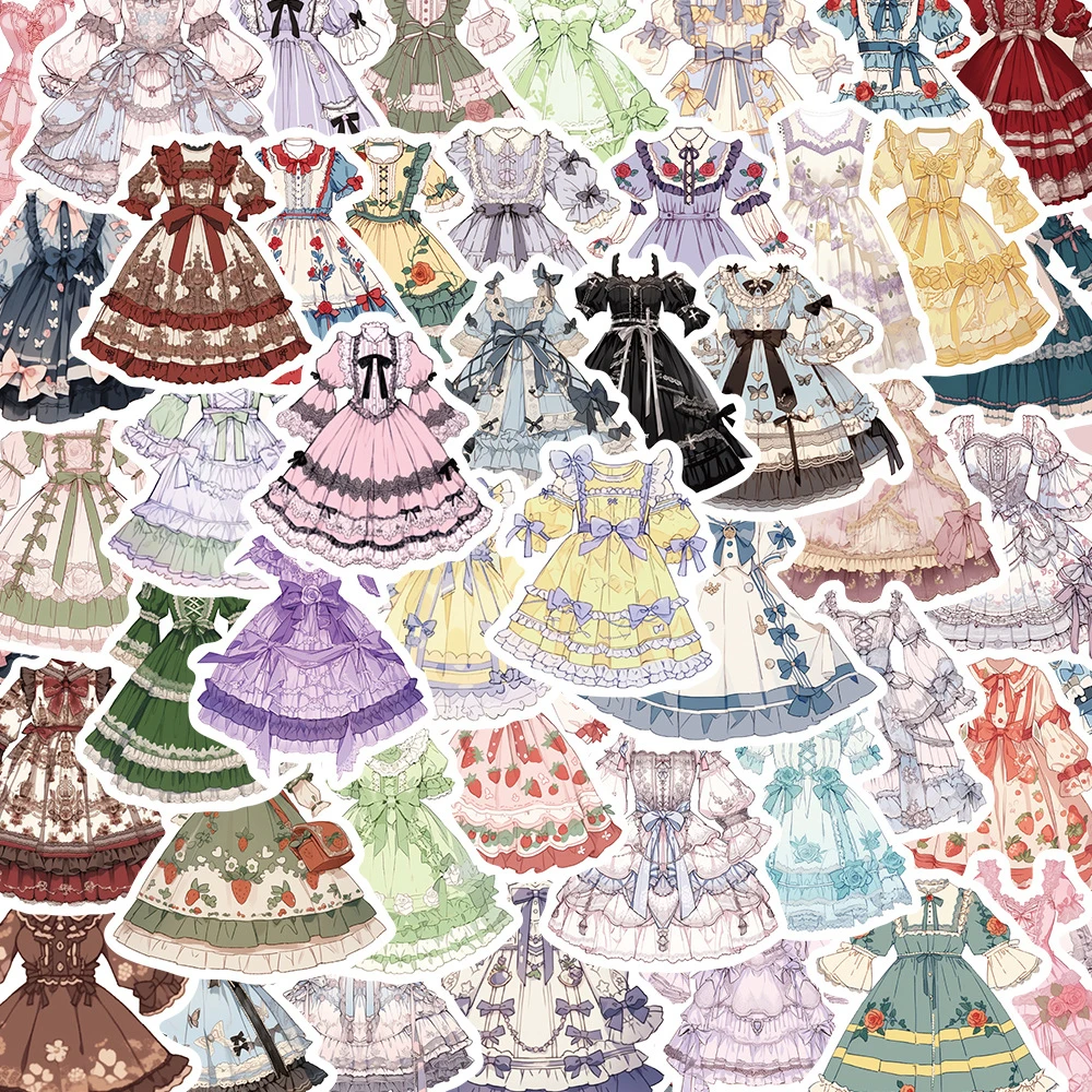 

10/30/50pcs Cute Cartoon Anime Lolita Girl Aesthetic Stickers Kawaii Cartoon Decals Laptop Fridge Phone Diary Decoration Sticker