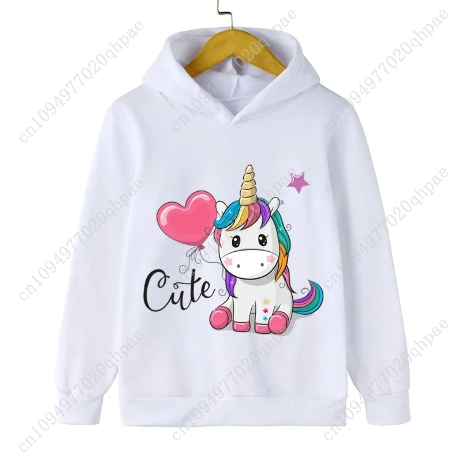 Autumn Winter Cute Unicorn Print Children's Hoodie Top Fashion Sports Long Sleeve Casual Boys Girl Pullover Kid Sweatshirt Coats