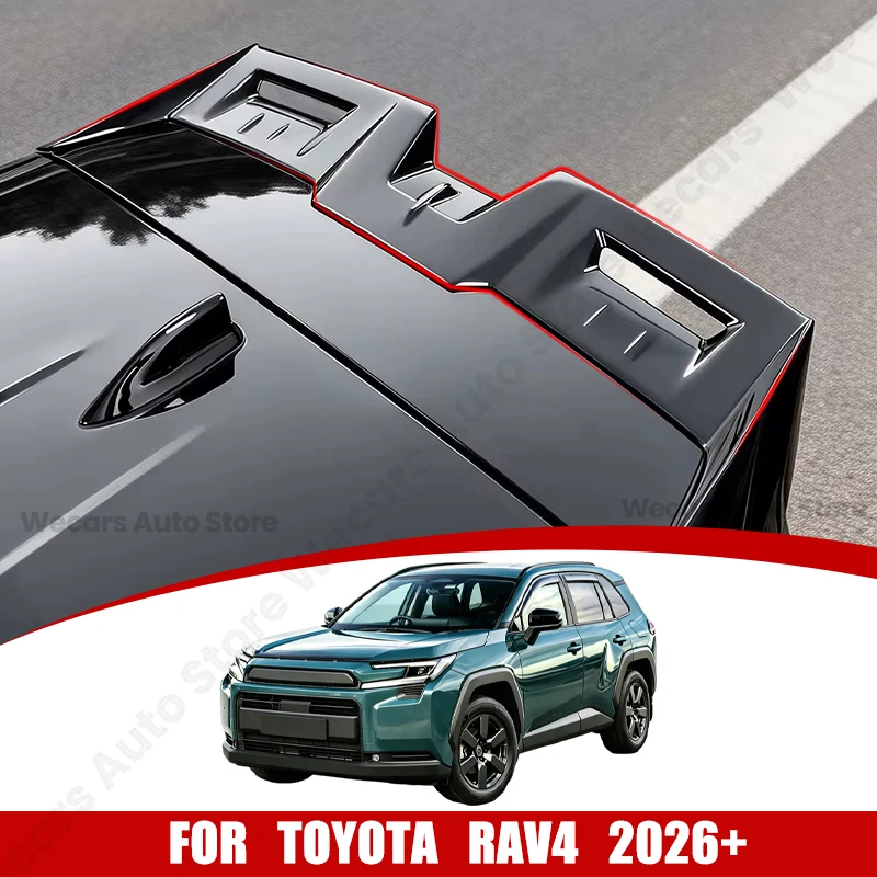For Toyota NEW RAV4 XA60 2026+ Spoiler Car Roof Fixed Wings Cover ABS Sport Styling Tail Wing Exterior Upgrade Accessories Black
