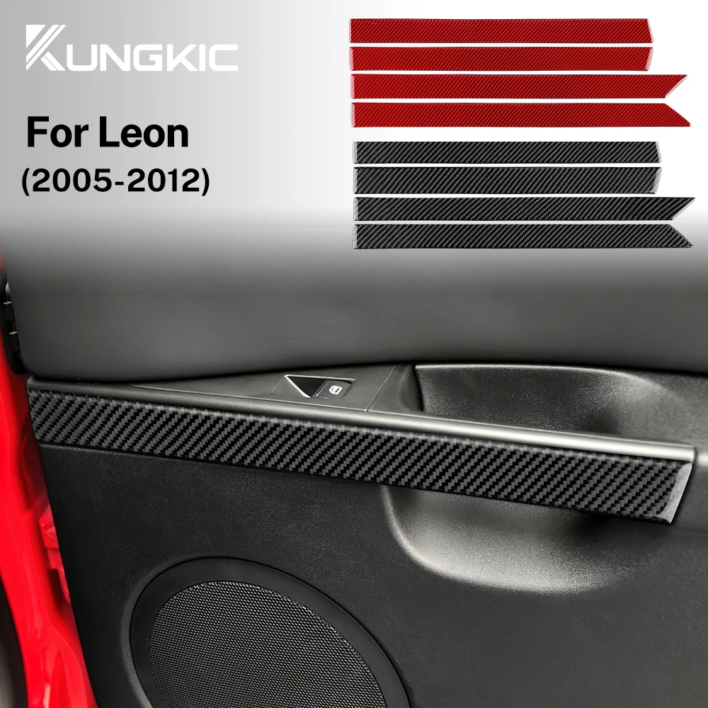 

Настоящее мягкое углеродное волокно для Seat Leon MK2 2005 2006 2007 2008 2009 2010 2011 2012. Наклейки на внутреннюю дверную панель автомобиля. Аксессуары.