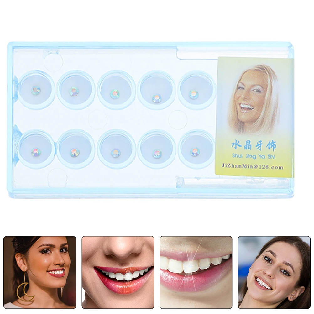 

40pcs Shiny Crystal Teeth Ornaments Unique Diy Dental Jewels Glitter Reflective Smile Decor Thin Light Comfortable Party Wedding