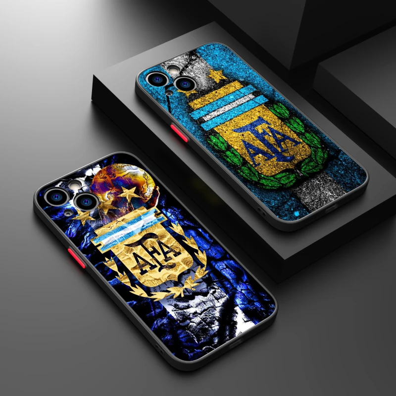 Football-Argentina Logo Art Phone Case For iPhone 15 14 13 12 11 Pro Max mini XS Max XR X 8 Plus SE Frosted Translucent Cover