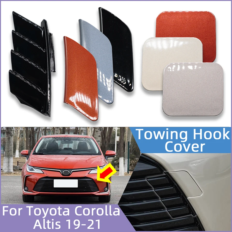 Grille Filter Net ABS Decor Trailer Hook Cap For Toyota Corolla Altis 2019-2021 Sedan Front Rear Bumper Towing Hole Cover