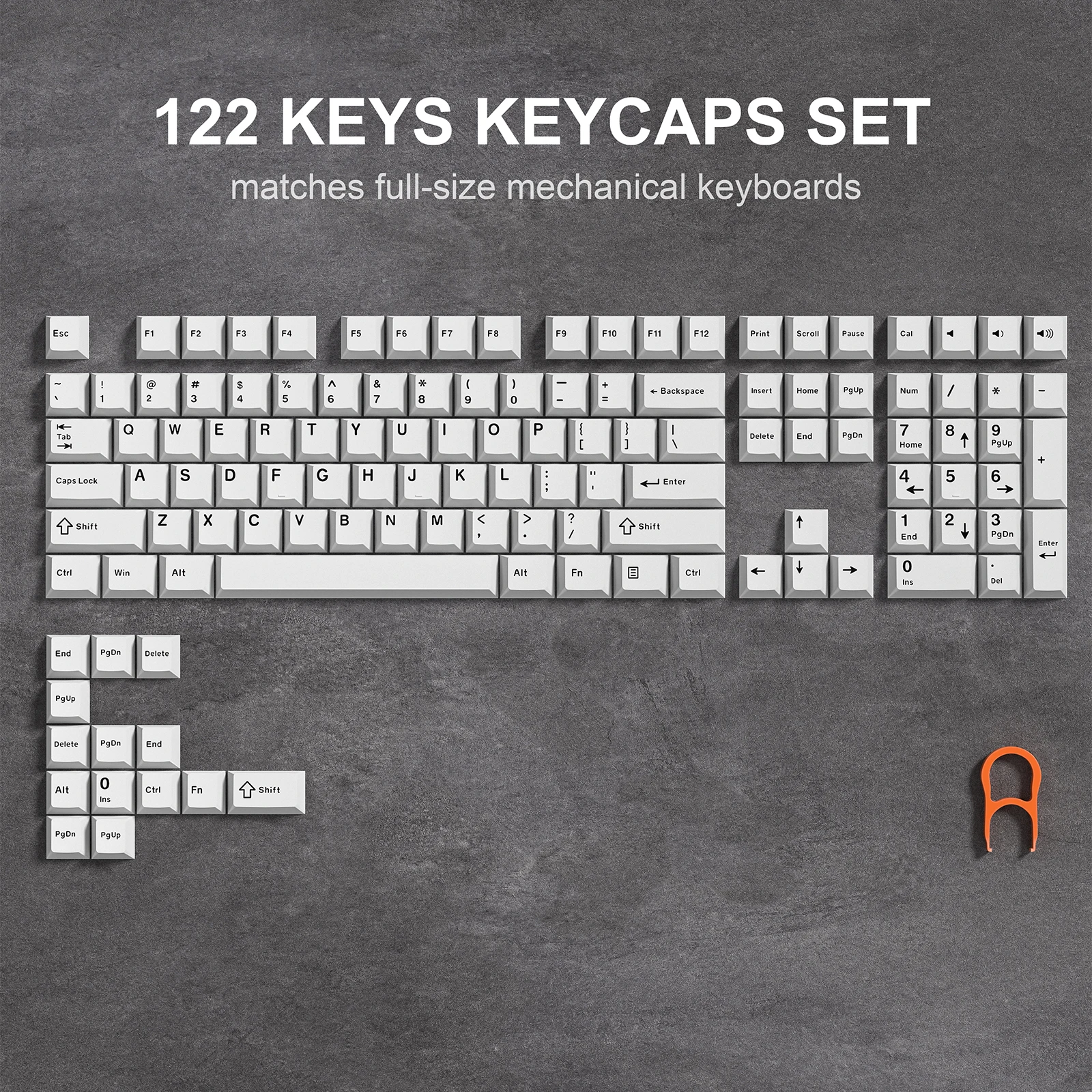 

122 клавиши, чистый белый вишневый профиль, колпачок для клавиатуры в стиле ретро, двойной колпачок из ПБТ для переключателей Cherry MX, механическая геймерская клавиатура