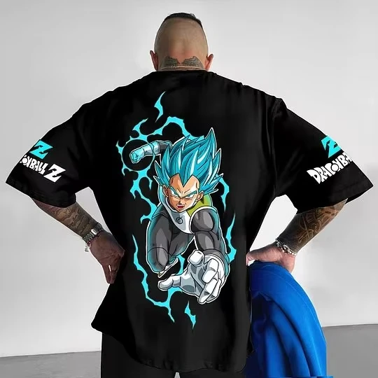 

Летняя одежда Y2k, мужская футболка Dragon Ball Z, аниме Harajuku, женская хлопковая футболка большого размера с короткими рукавами, повседневные топы, уличная одежда