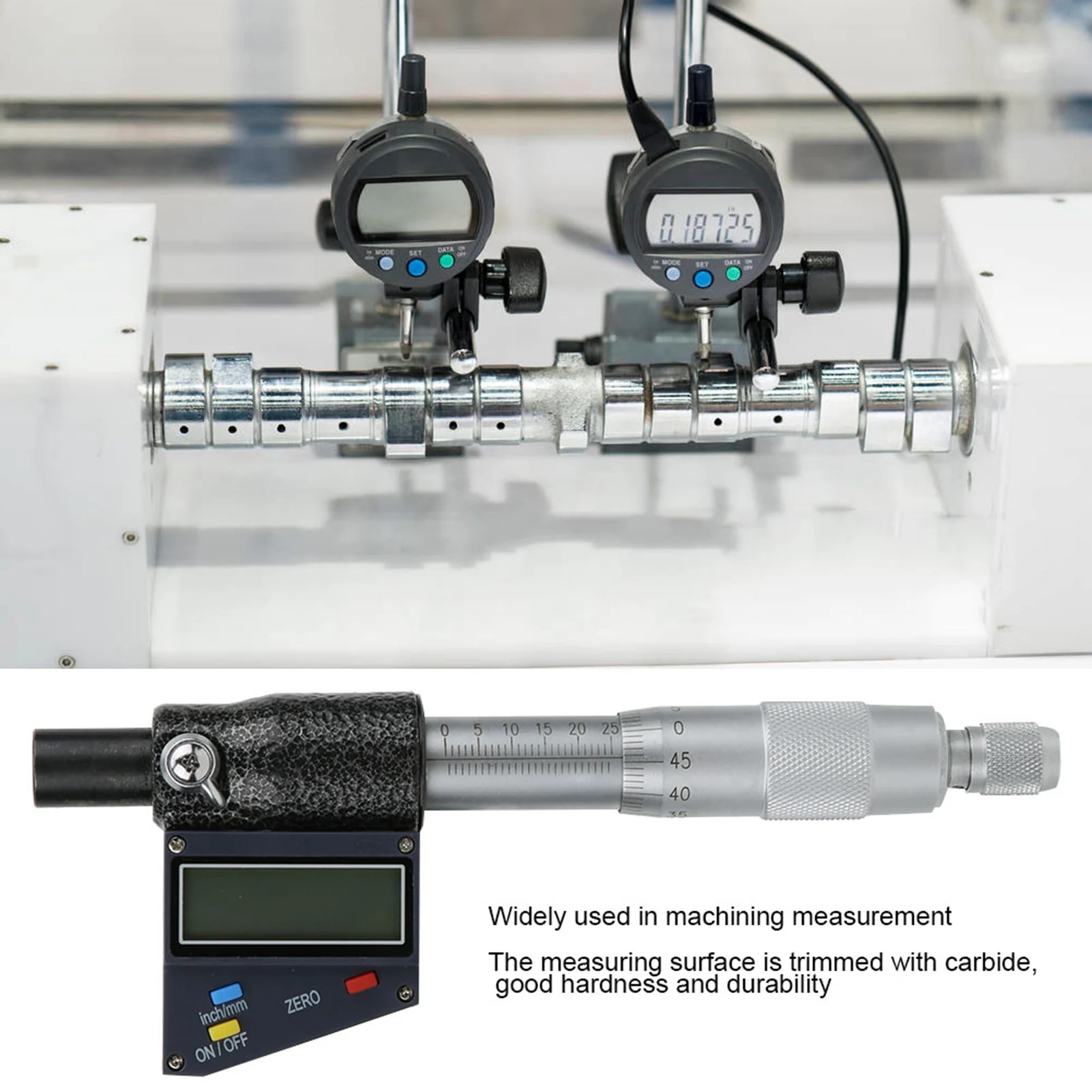

Digital Micrometer Head High Accuracy Cemented Carbide Electric Meter Tool 0-25mm Electronic Micron Micrometer Head