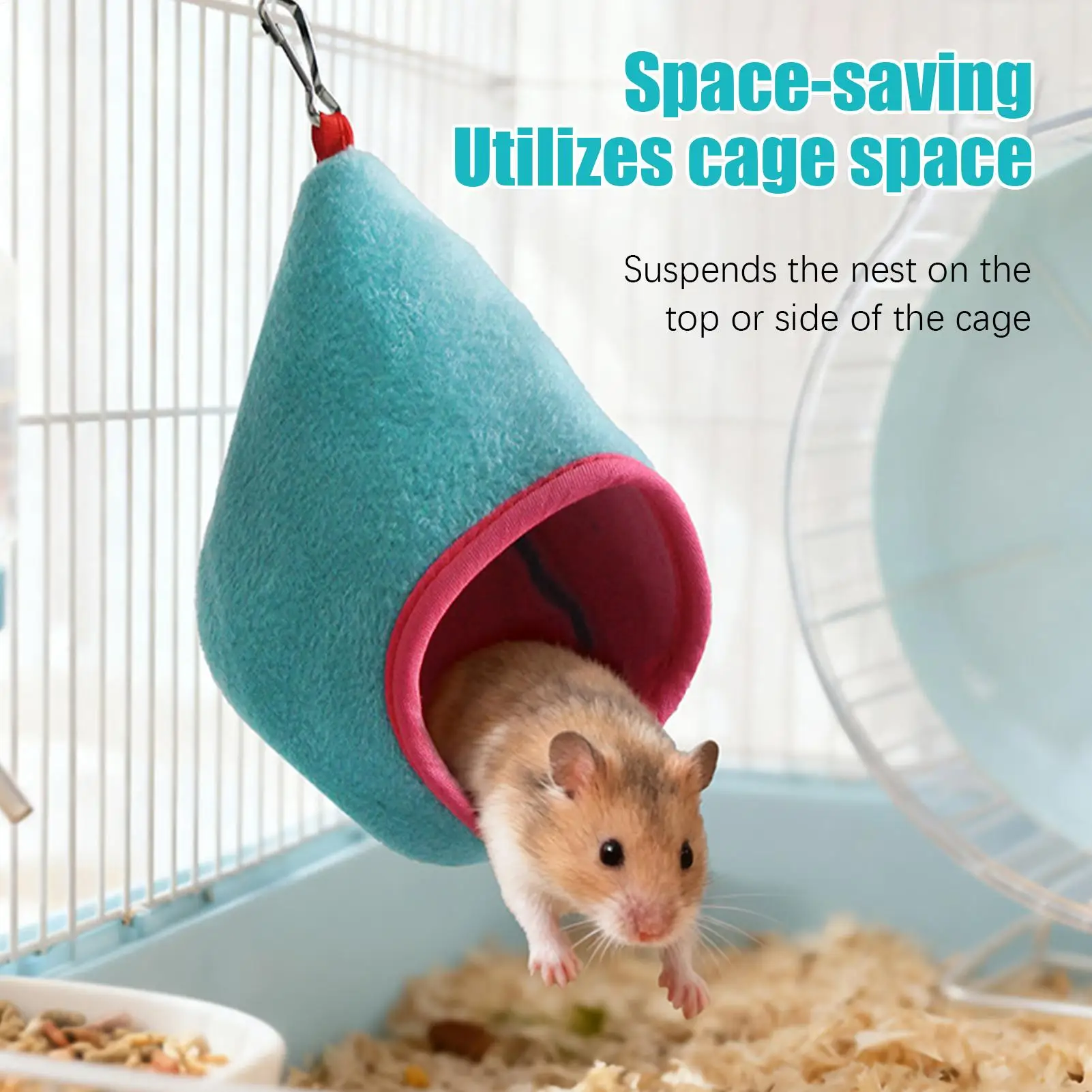 Small Animal Hammock Hangable Mice Cage Decoration Hamster Squirrel Bed for Enrichment Relaxing Sleeping Indoor Outdoor Tiny Pet view 4