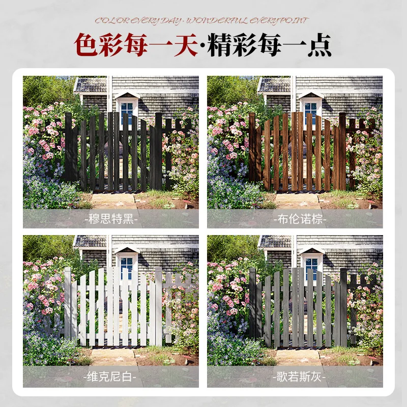 Outdoor anticorrosive wood fence Small wooden door Home entrance Rural yard fence Villa courtyard Garden guardrail Yard door