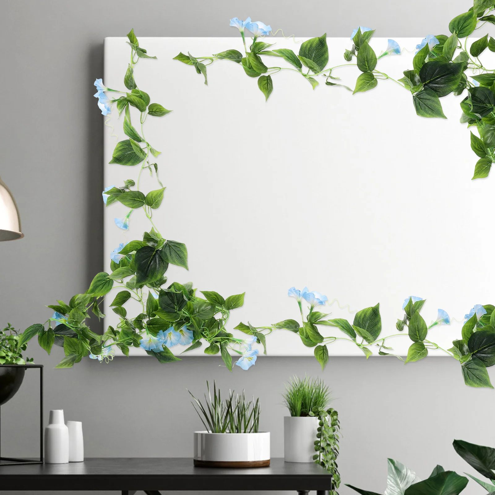 

Artificial Flower Garland Faux Morning Glory Vine Realistic Texture Ideal for Wedding Garden Photography Decoration