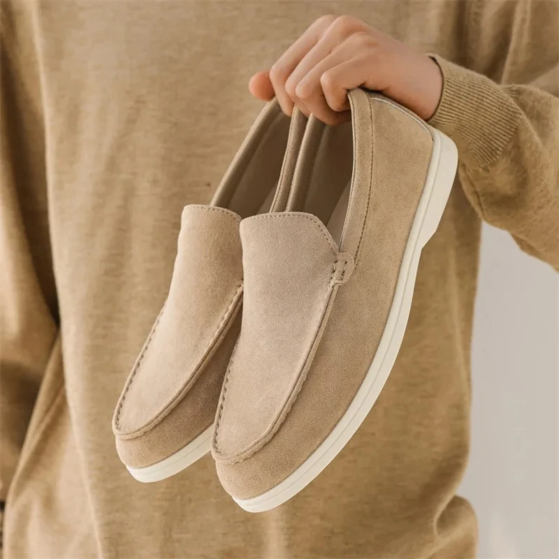 

Men's Casual Shoes Suede Leather Loafers Classic British Style Men Shoes Lightweight Soft Moccasins Male Slip on Driving Flats