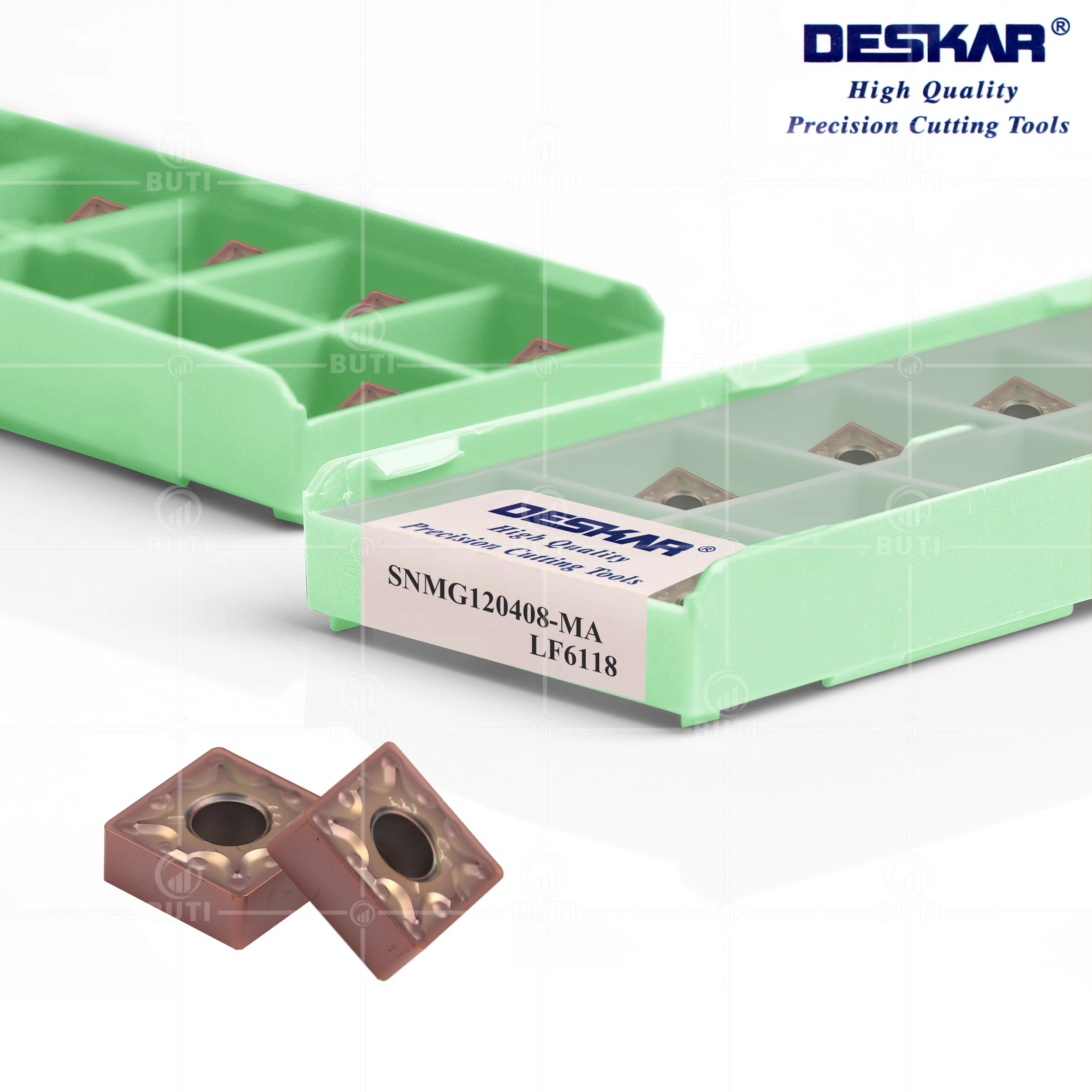 Imagem -02 - Deskar-cnc Torno Carbide Turning Inserts para 100 Original Snmg120404 Snmg120408 Snmg120412 ma mm hs ms Lf6118 Aço Inoxidável