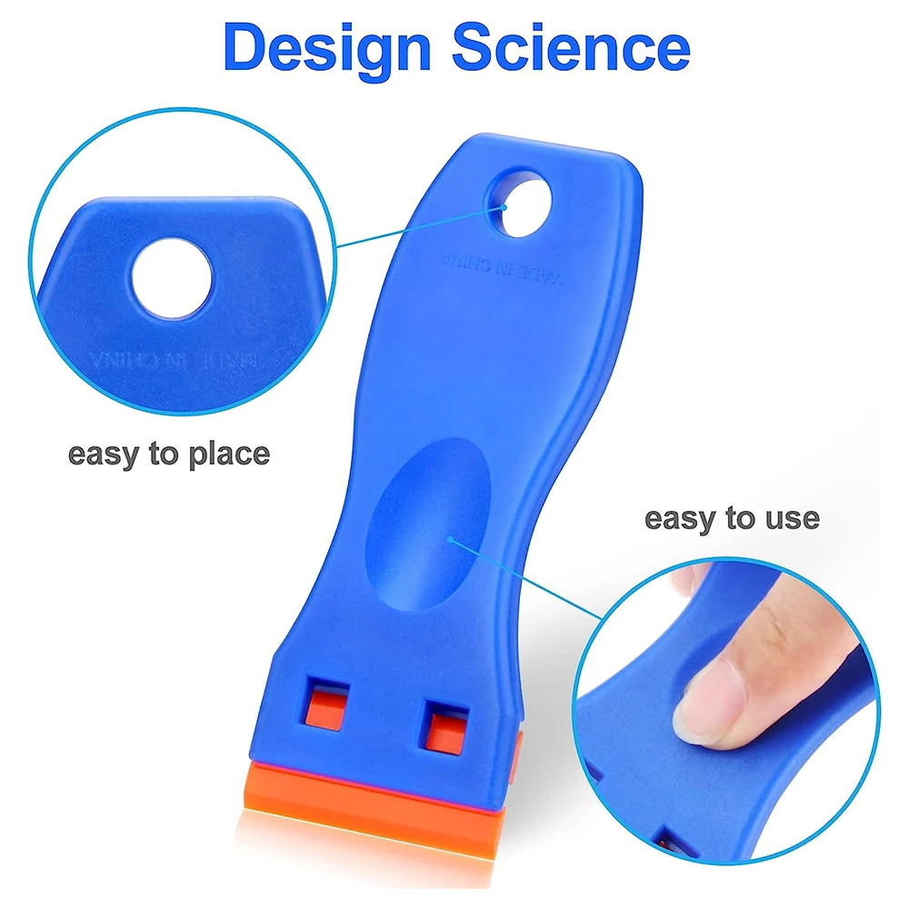 플라스틱 면도날 스크레이퍼 및 블레이드 제거 라벨 데칼 도구, 자동차 유리, 창문 타일, 데스크탑 청소 도구, 4 개, 100 개