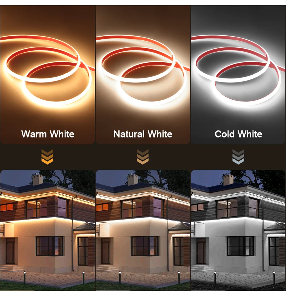 220V COB LED-Streifen 288LEDs/m IP65 Wasserdicht Tuya WiFi Bluetooth-Steuerung Fernbedienung Selbstklebend Flexibles Band mit EU-Stecker Dekoration – Detail 4