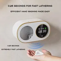 Wall Mounted Automatic Soap Dispenser with Large Capacity Non-contact Rechargeable Sensor Kitchen with LED Intelligence Cleaning