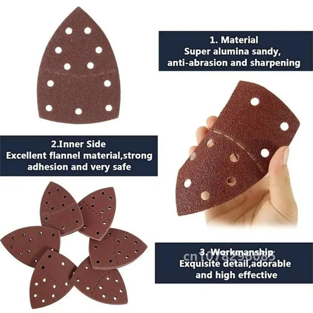 10PCS For Bosch PSM 100A Aluminum Oxide Mouse Sanding Sheets Orbital Sander Detail Palm Pads Discs Sandpaper Abrasive Paper