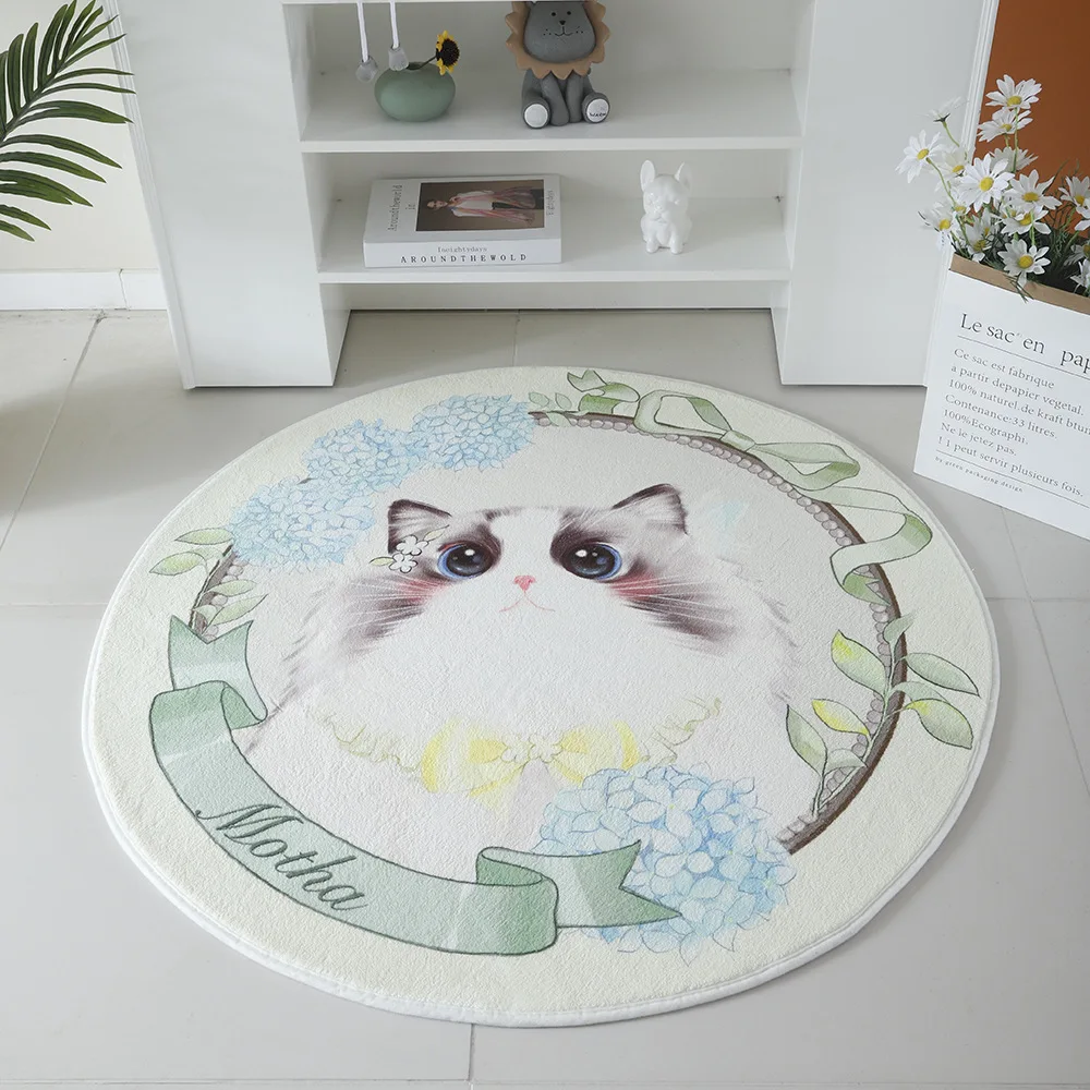 Home Children's Room Bedroom Carpet Cute Cute Pet Living Room Coffee Table Blanket Cartoon Girl Two-dimensional Non-slip Mat