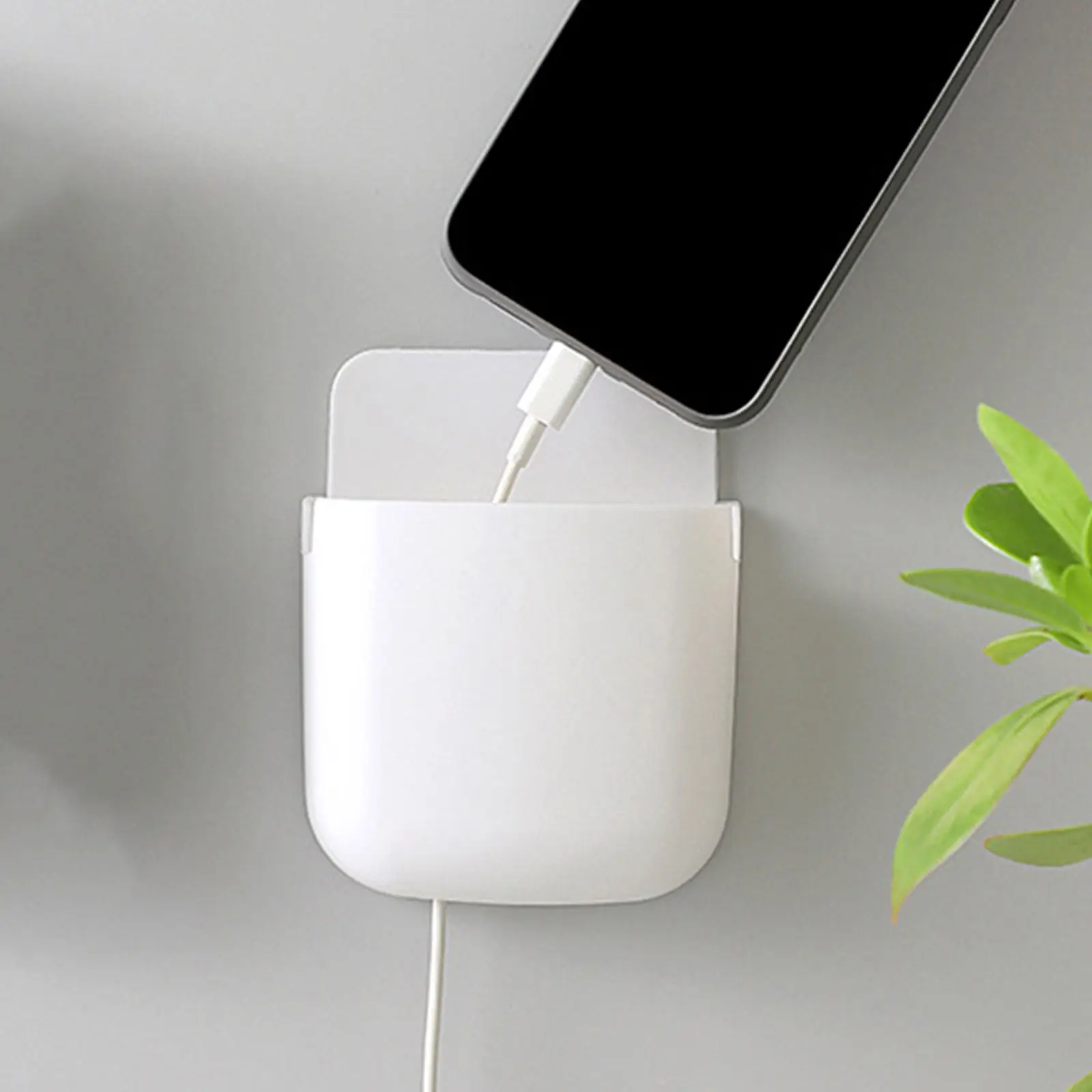 

10Pcs Remote Controller Storage Box Wall Mount Phone Holder Adhesive Punch Free Phone Bracket for Home Office Smartphone