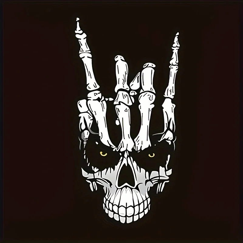 1 Vibrant Skull Handprint Iron-on Transfer Sticker - Bold Black and White Design Suitable for T-shirts, Hoodies, Pillows, and Luggage - The Perfect DIY Fashion Accessory for Men and Women - An Excellent Gift for Summer and Spring, Perfect for Fall