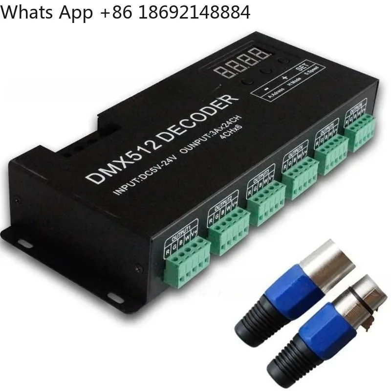 24-Channel DMX512 RGBW Constant Voltage Decoder LED Controller for Engineering Stage