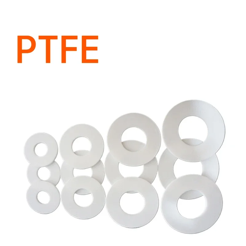 10/50/100PCS PTFE Gasket High Temperature Resistance Plastic King Flange Seal Washer Thickness 1mm 2mm 3mm