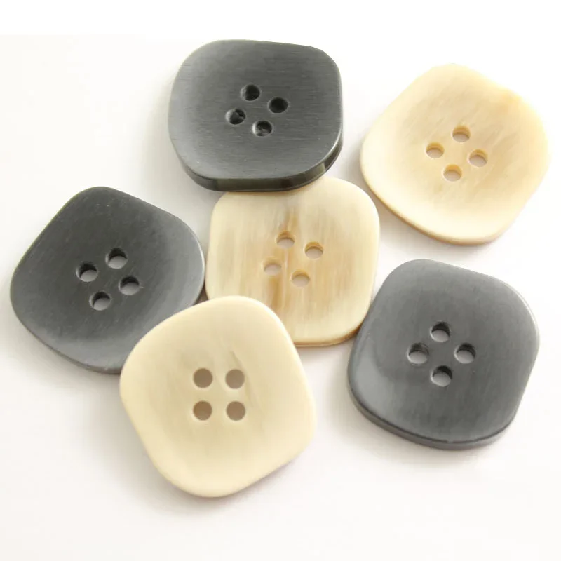 Square Resin Buttons for Clothing, Coat Craft, Plastic Sewing Button for Garments, Needlework, 4 Holes, 30mm, 25mm, 38mm, 10Pcs