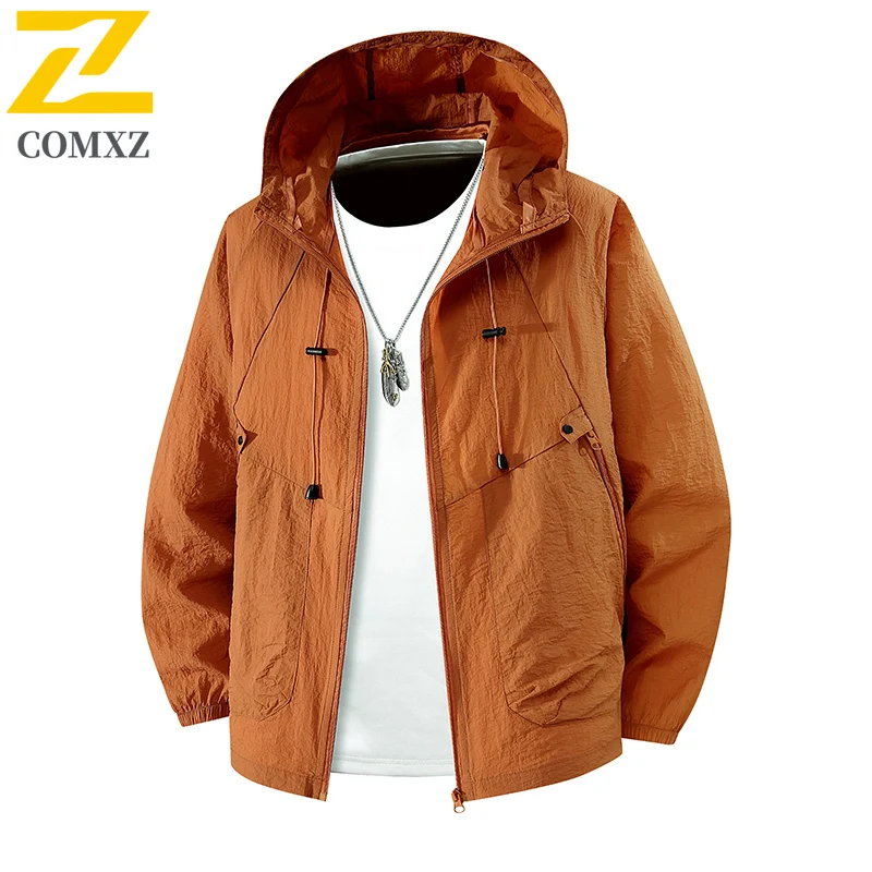 

Men Sun Protection Clothing Summer New Casual Windbreaker Jacket Solid Zipper Breathable UV Resistant Quick Dry Skin Coats 2025