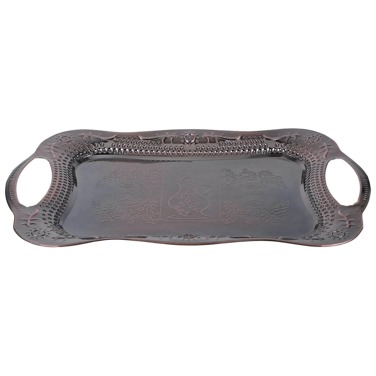 

Retro Craft Large Square Stainless Steel Tray Vintage Fruit Kitchen Sushi Snack Dried Platter Decorative Bowl Serving