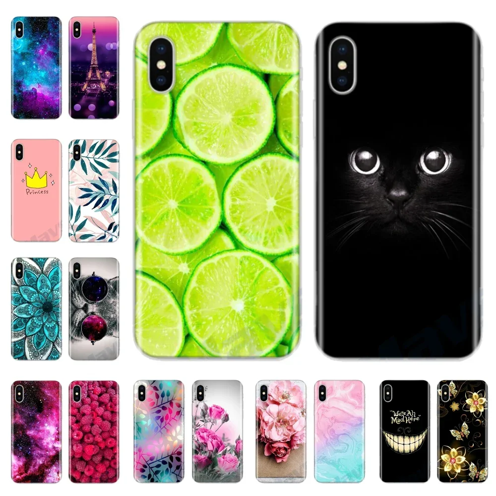 Luxury Shockproof Silicone Phone Case For iPhone X XS XR XS Max Case Flora Flower Protection Back Cover for Apple iPhone X Cases