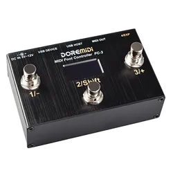 FC-3 DOREMiDi MIDI USB instruments MIDI DIN devices with Multiple MIDI output interfaces has 3 programmable switch pedals