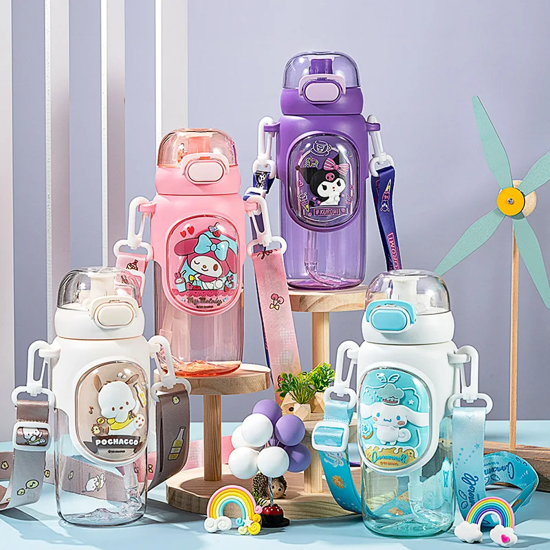 

600Mlsanriohellokitty Watercupcuteblackbeauty Cleaning Tool+Sixrandomstickersmelodyjuice Cupinsulated Waterbottlechildren's Gift