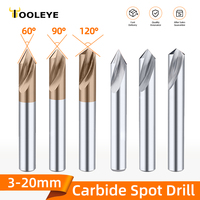TOOLEYE Carbide Spot Drill Bit 60 90 120 Degree CNC Chamfering Drilling Guide Tool Tungsten Steel Location Centering Metal Drill