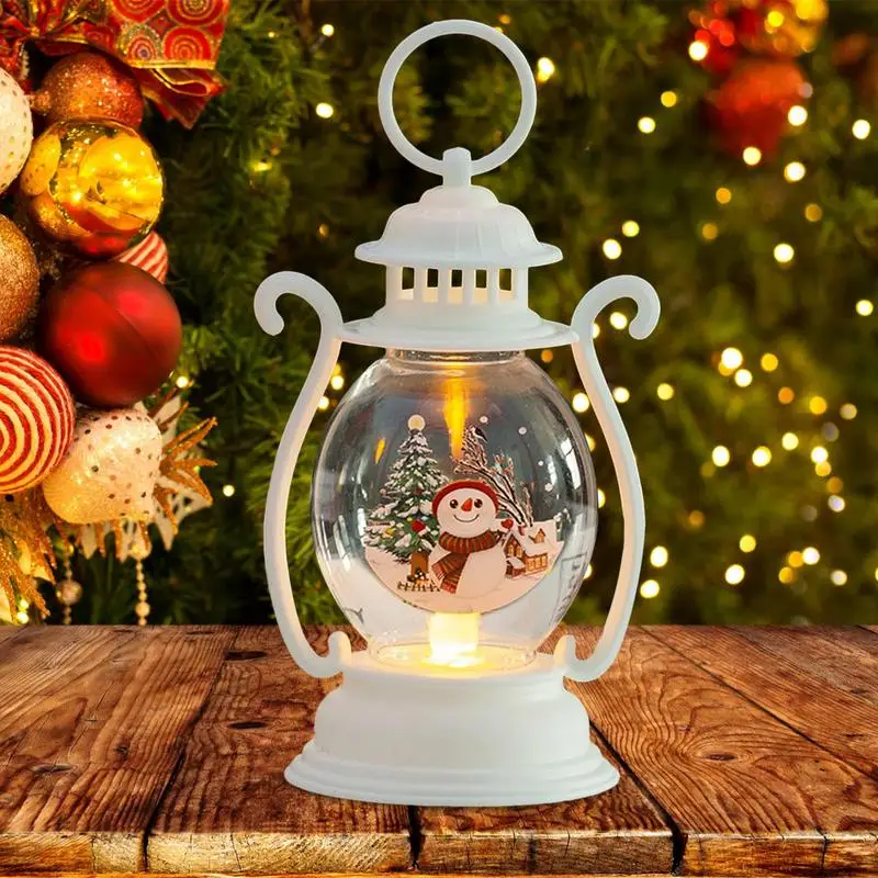 2024 New Christmas Snow Globes Lantern With Santa Claus Scene Lighted Creative Christmas Lamp Pendant for Party Decoration