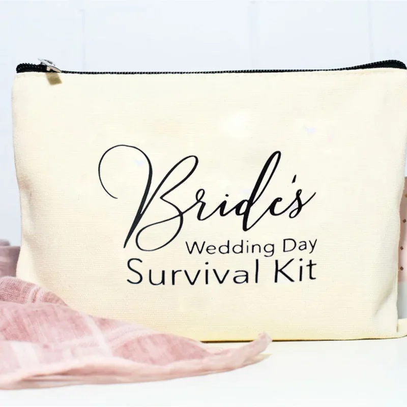 Bride\'s Wedding Day Survival Emergency Hangover Kit makeup bag Bachelorette hen party Bridal shower Getting Married Gift present