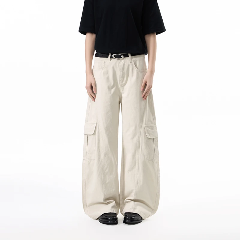 

American Retro Men's Cargo Pants Deconstructed Multipocket Scythe Trousers Stylish Loose Trendy Casual Bottoms