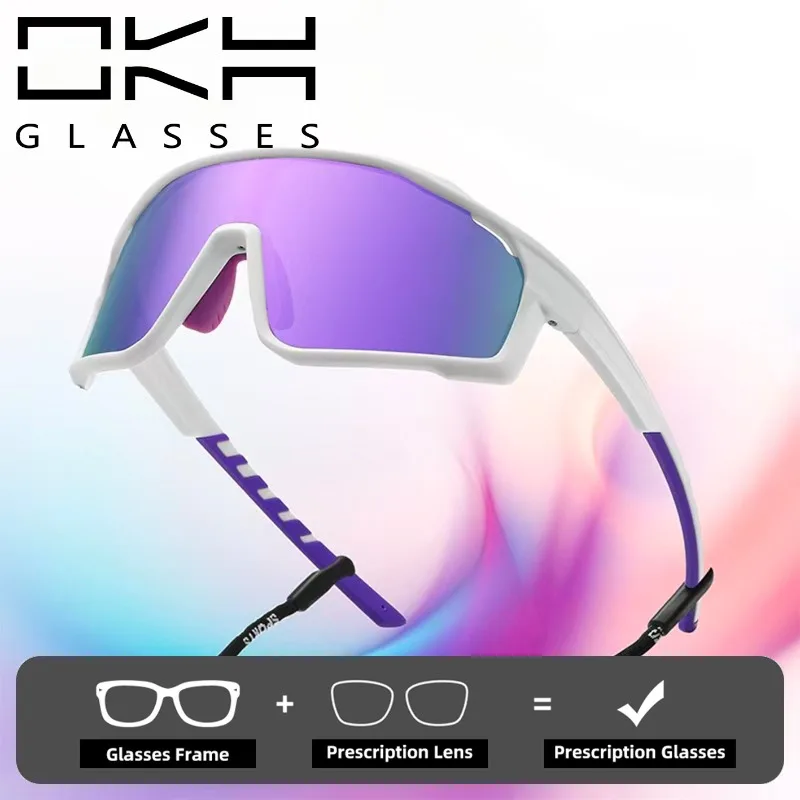 OKH Unisex Full‑rim Polarized Sunglasses UV385 TAC Lens PC Frame Mirror‑Coated Goggles for Cycling Fishing Outdoor Activities