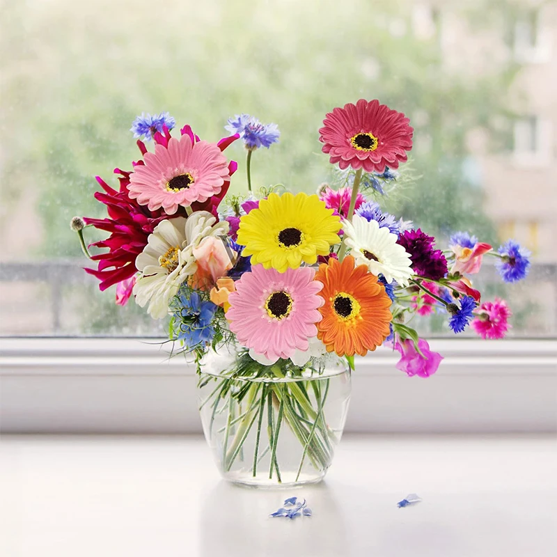 5/10 Stück 26cm Künstliche Seiden-Gerbera-Blumensträuße für Hochzeit, Heim- und Tischdekoration, Künstliche Gänseblümchen für DIY-Blumenarrangements – Detail 5
