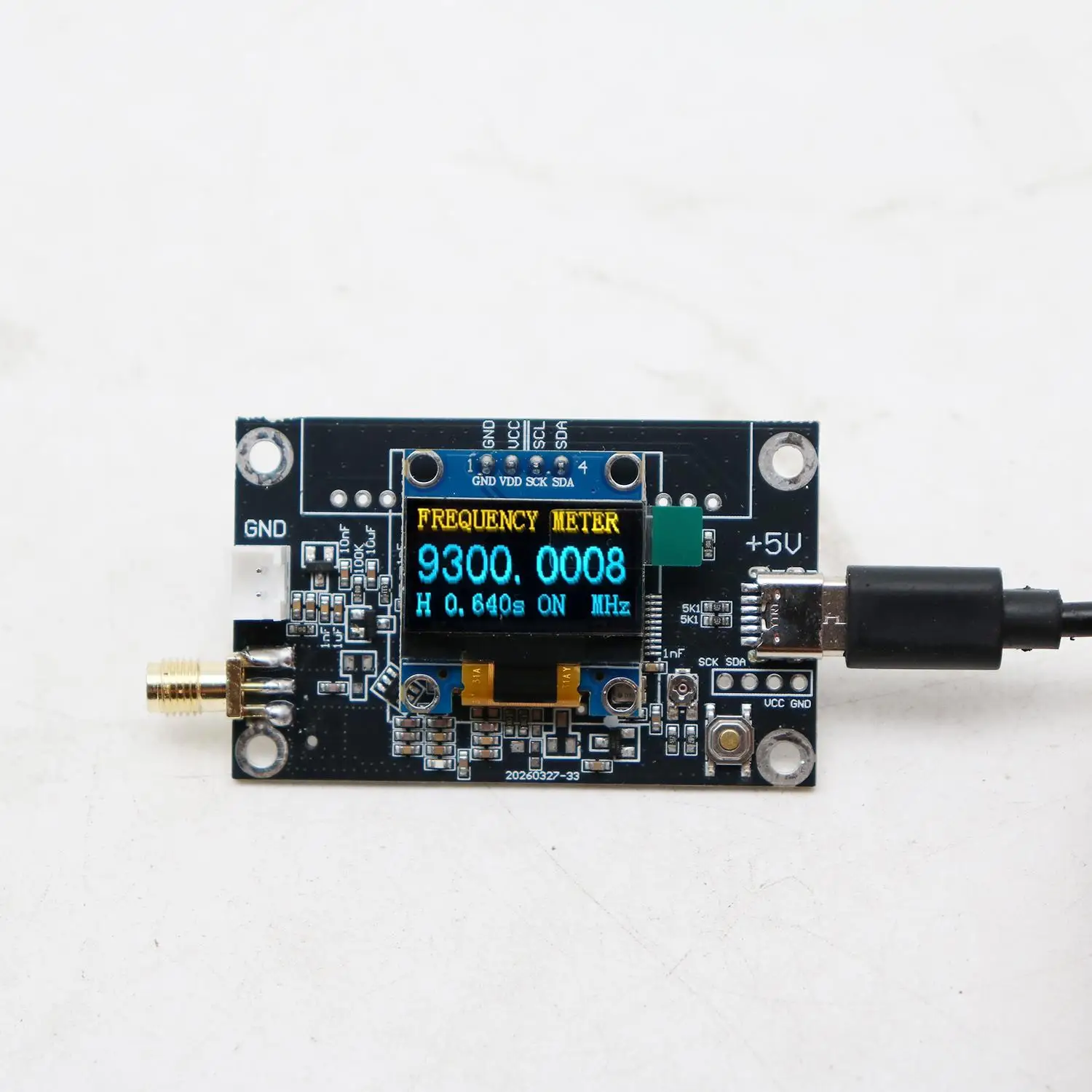 1KHz to 9000MHz Digital Frequency Meter RF Frequency Counter Tester Measurement SW AM FM 868M SDR 2.4GHz 5G 5.8GHz WIFI Signal