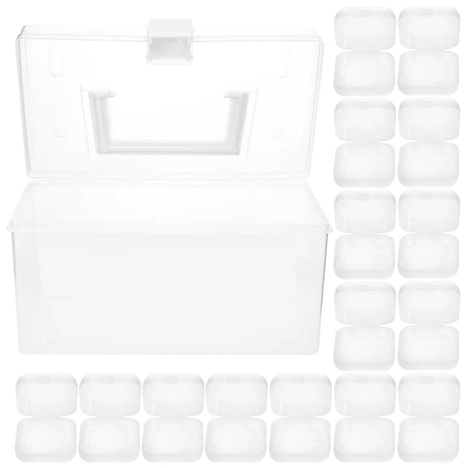 

1 set Jewelry Storage Box Transparent Mini Organizer Portable Travel Case for Earrings Necklace Accessories Small Plastic Boxes
