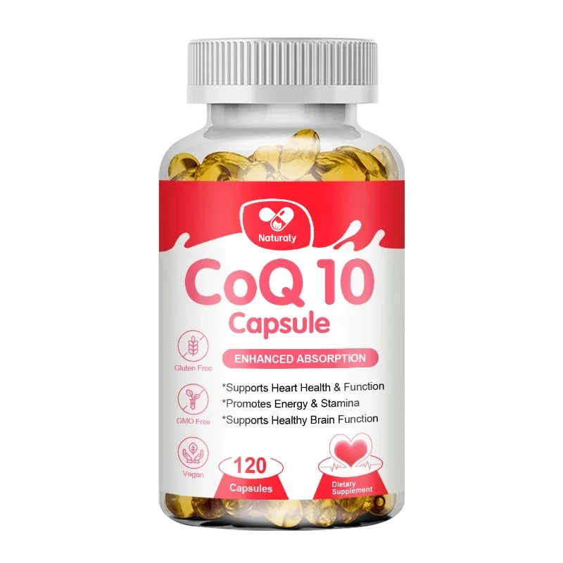 Coenzyme Q10 Softgels Capsules, Gluten Promoting Cardiovascular Health and Heart Health Provides Energy To Support Joint Health