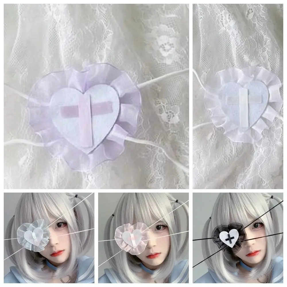 Accesorios para ojos DIY para niñas, lindo Lolita ajustable, venda para los ojos, Cosplay, un solo ojo