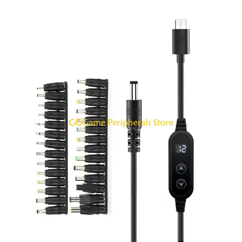 

U55B USB C DC5.5x2.5 Adapter Cable PD5V-20V 28 Adapter Tips PD100W for Electronics